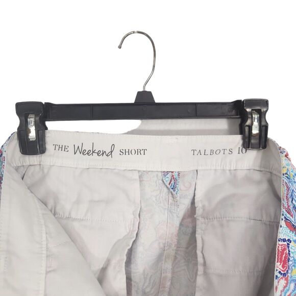 TALBOTS SZ 10 THE WEEKEND SHORTS CHINO COLORFUL COASTAL BEACH SEA LIFE BERMUDA - Picture 3 of 5